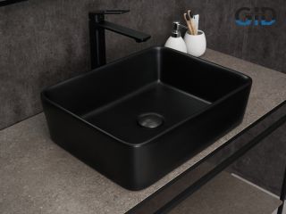 Раковина Gid Bm9103 53374 накладная черная матовая 48x37x13